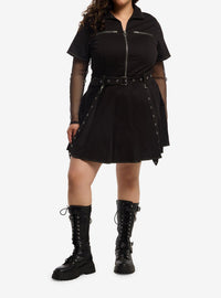 Vestido negro y verde de Stitch con tirantes, talla plus