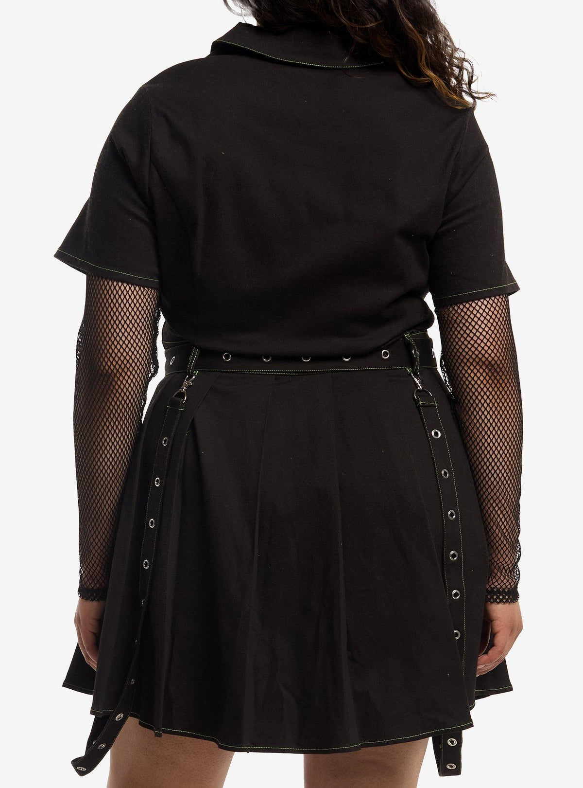 Vestido negro y verde de Stitch con tirantes, talla plus