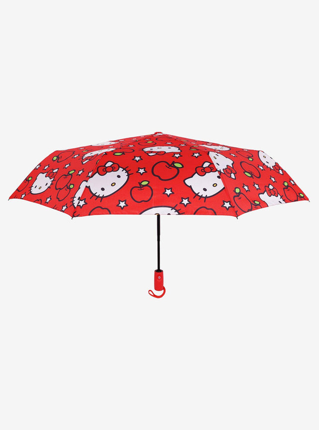 Paraguas Hello Kitty con estampado de manzanas rojas