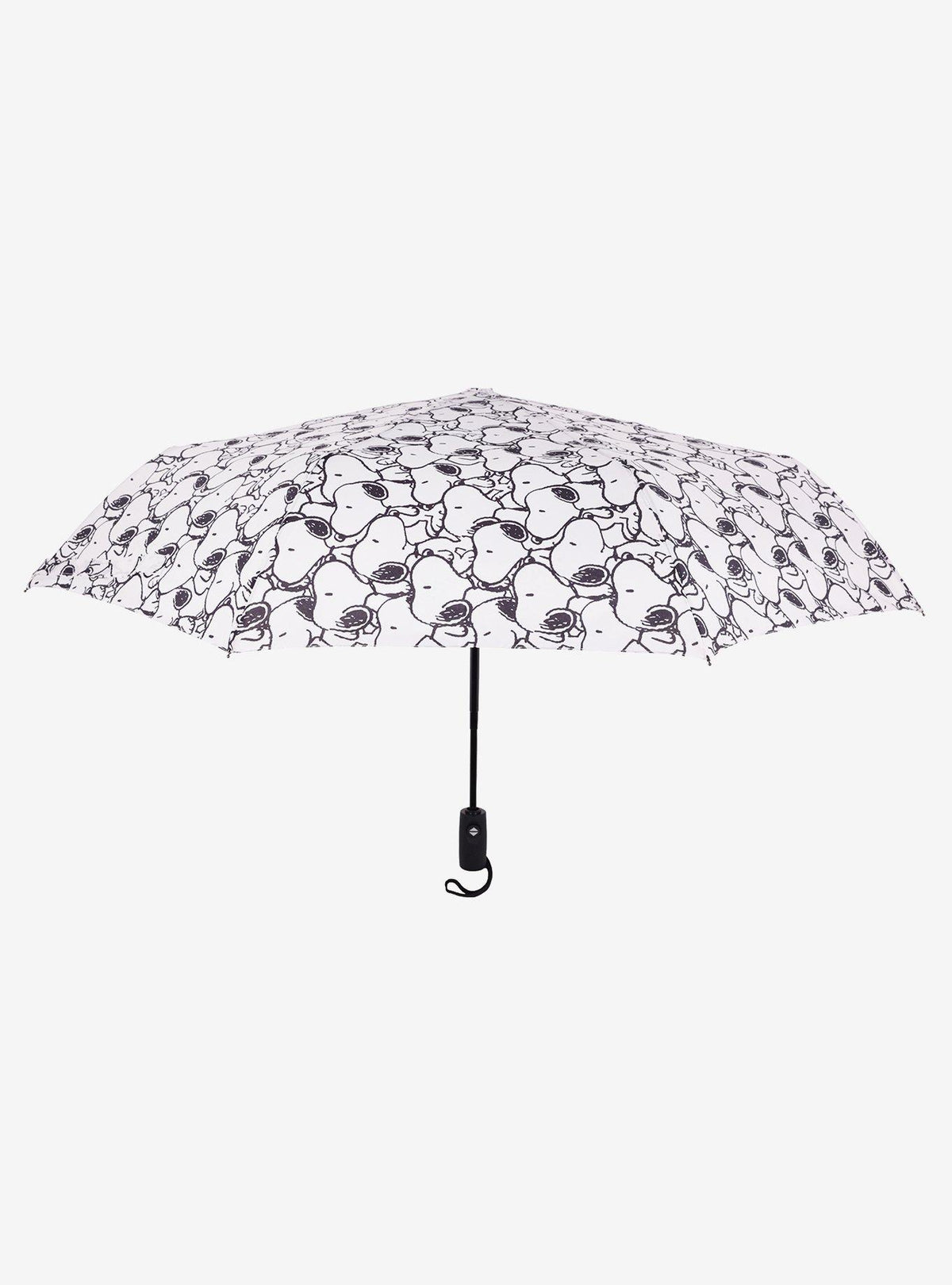 Paraguas blanco y negro con estampado de Snoopy