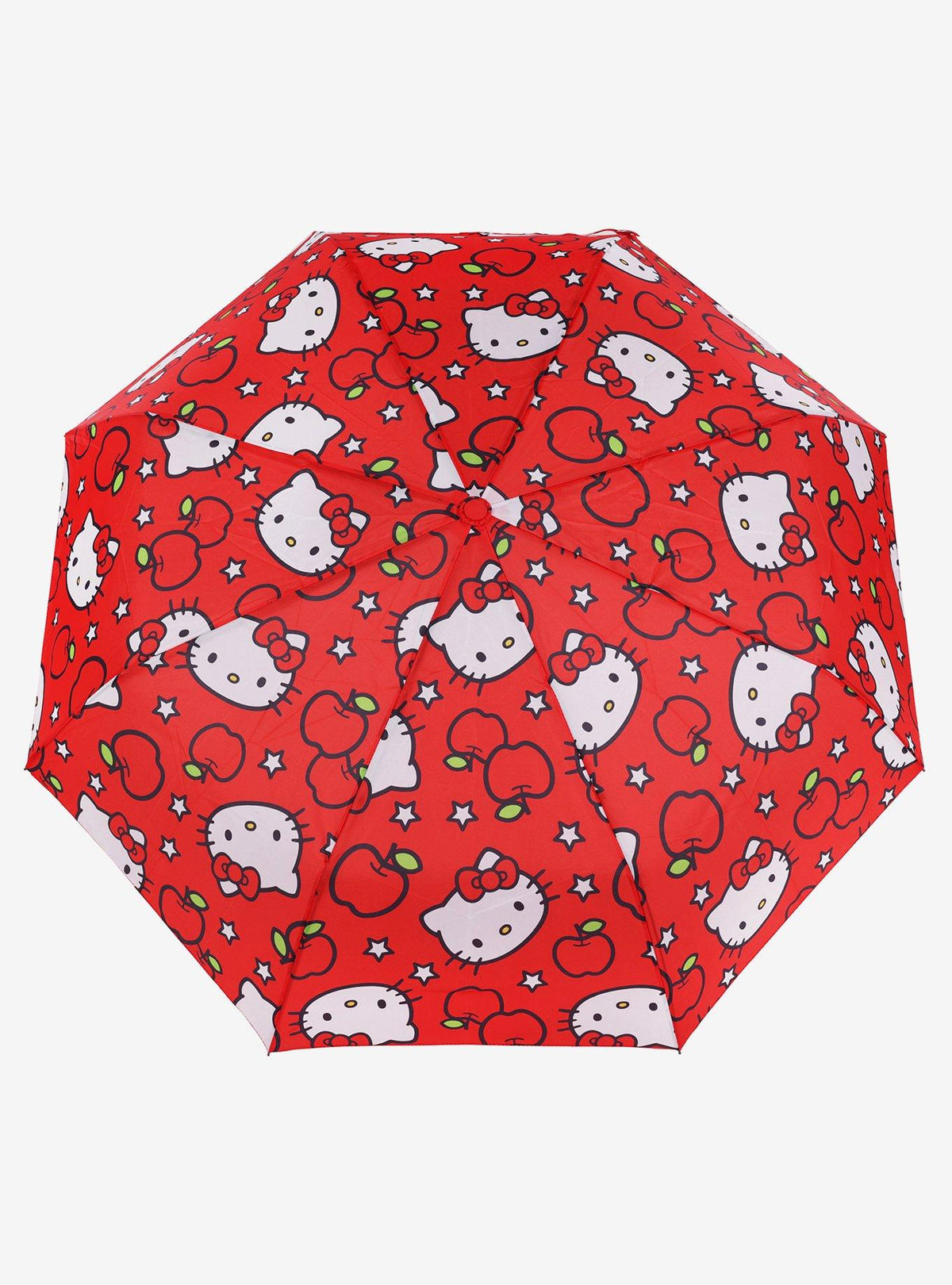 Paraguas plegable Hello Kitty con manzanas rojas