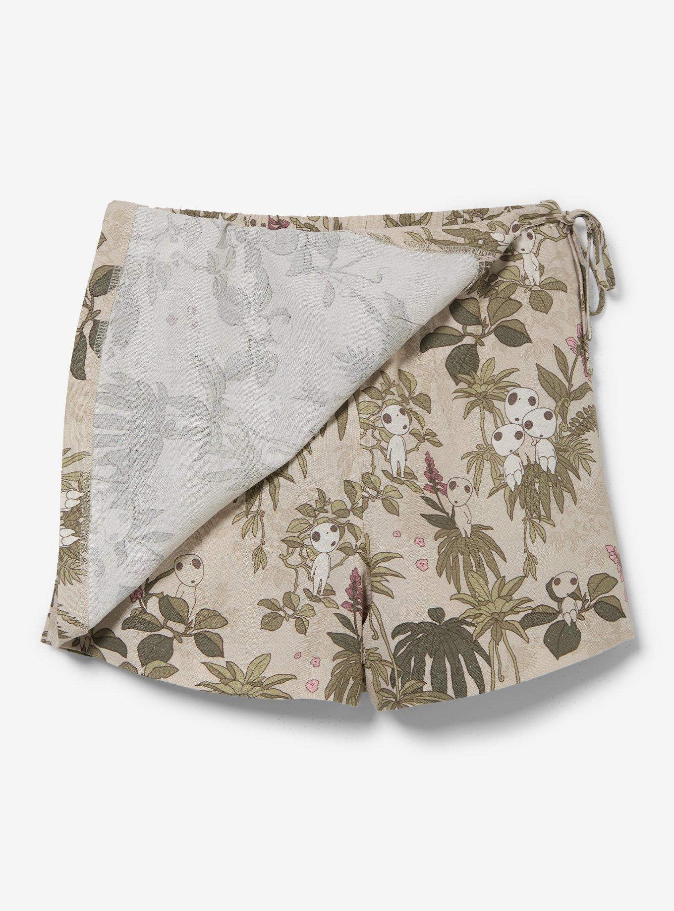 Princess Mononoke Falda Pantalón Floral de Lino