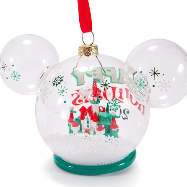 Adorno de vidrio de Mickey Mouse y el castillo de Fantasyland 2026