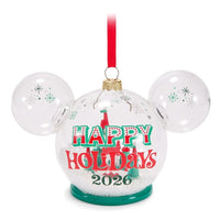 Adorno de vidrio de Mickey Mouse y el castillo de Fantasyland 2026