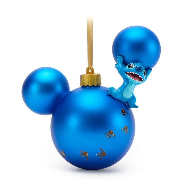 Adorno esférico de Stitch con ícono de Mickey Mouse