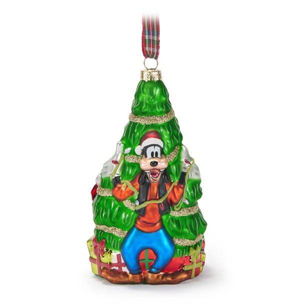 Adorno de vidrio de Donald Duck y Goofy