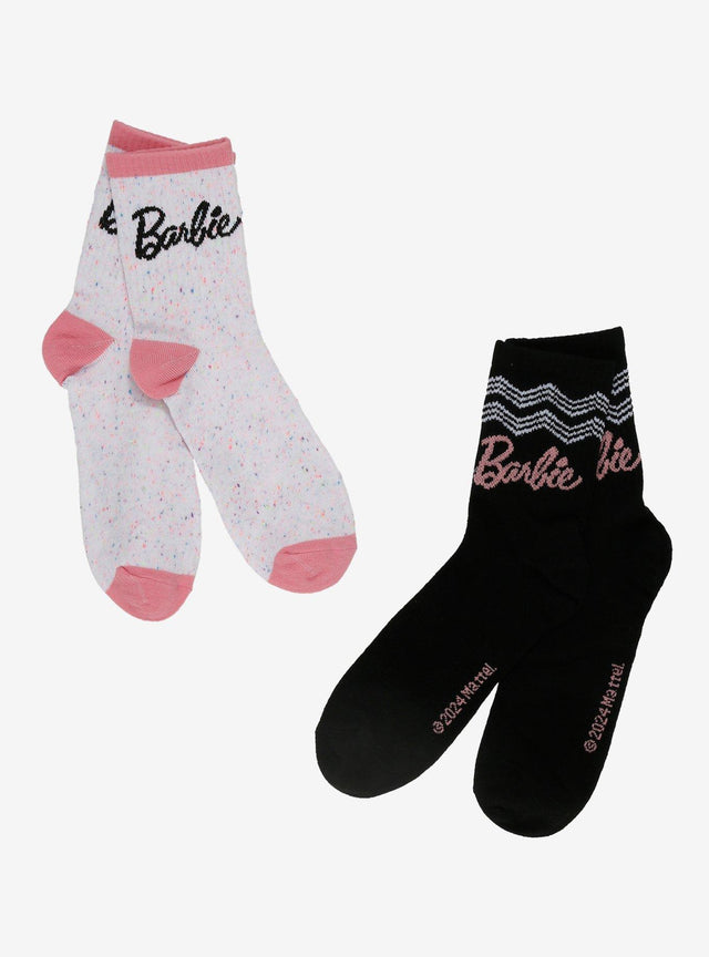 Calcetines Barbie rosados y negros, 2 pares