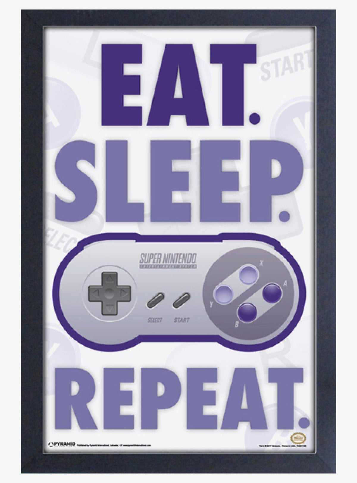 Cuadro enmarcado Nintendo Eat Sleep Game