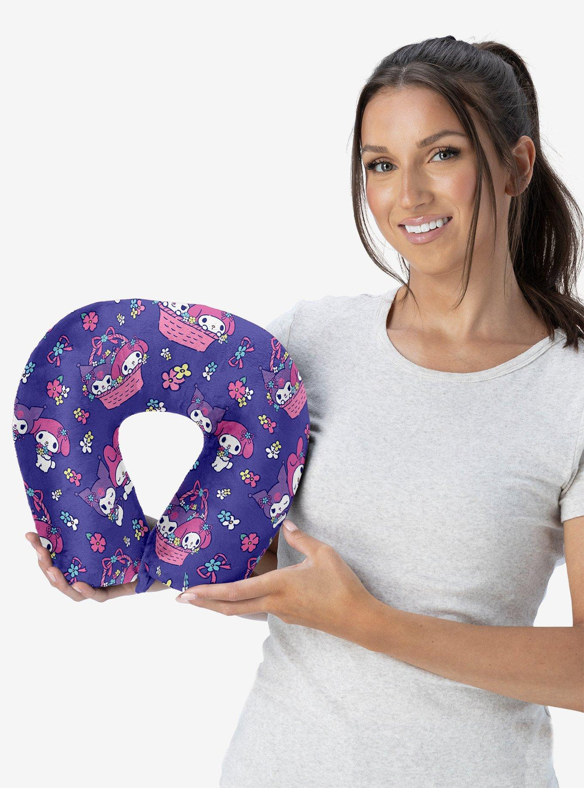 Almohada cervical My Melody y Kuromi Flower Basket Fun