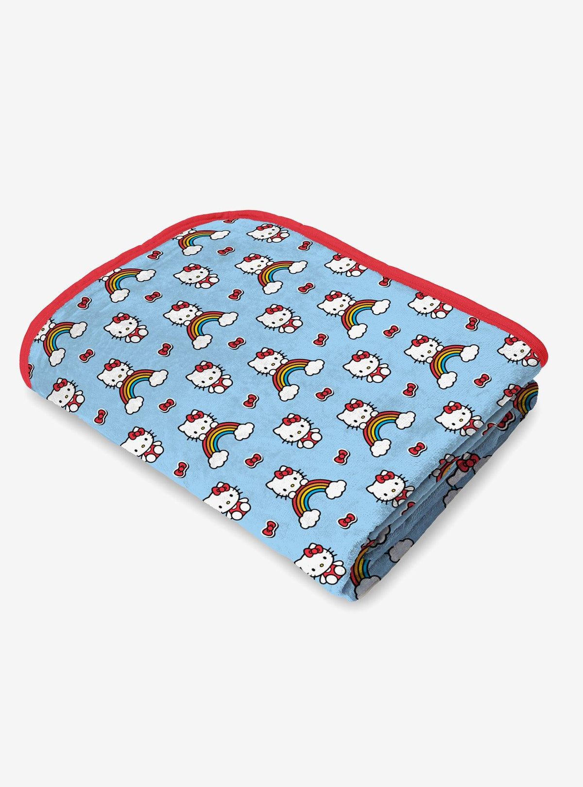 Manta Hello Kitty con nubes y lazos de 228,6 x 228,6 cm