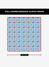 Manta Hello Kitty con nubes y lazos de 228,6 x 228,6 cm