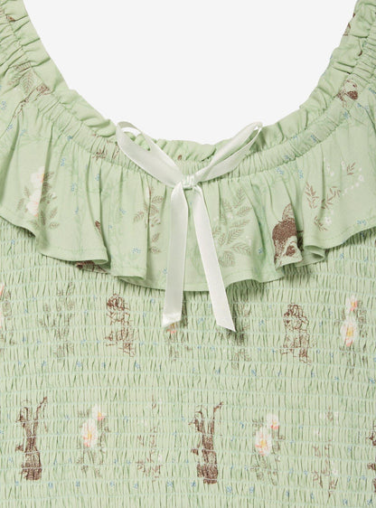 Vestido fruncido Bambi con estampado floral, tallas grandes