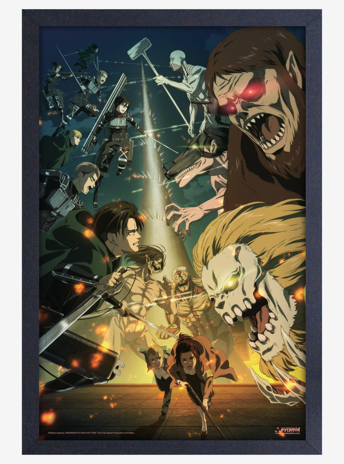 Póster enmarcado Attack on Titan: Batalla contra los titanes