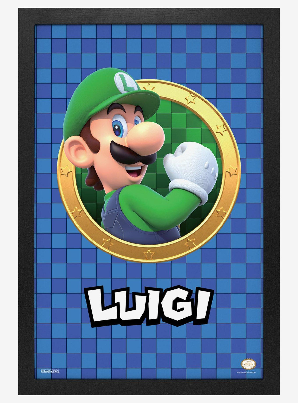 Póster enmarcado de Luigi - Super Mario 3D
