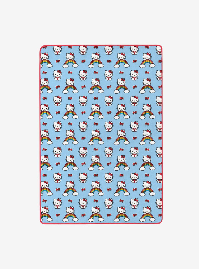 Manta Hello Kitty de nubes y lazos 152 x 229 cm
