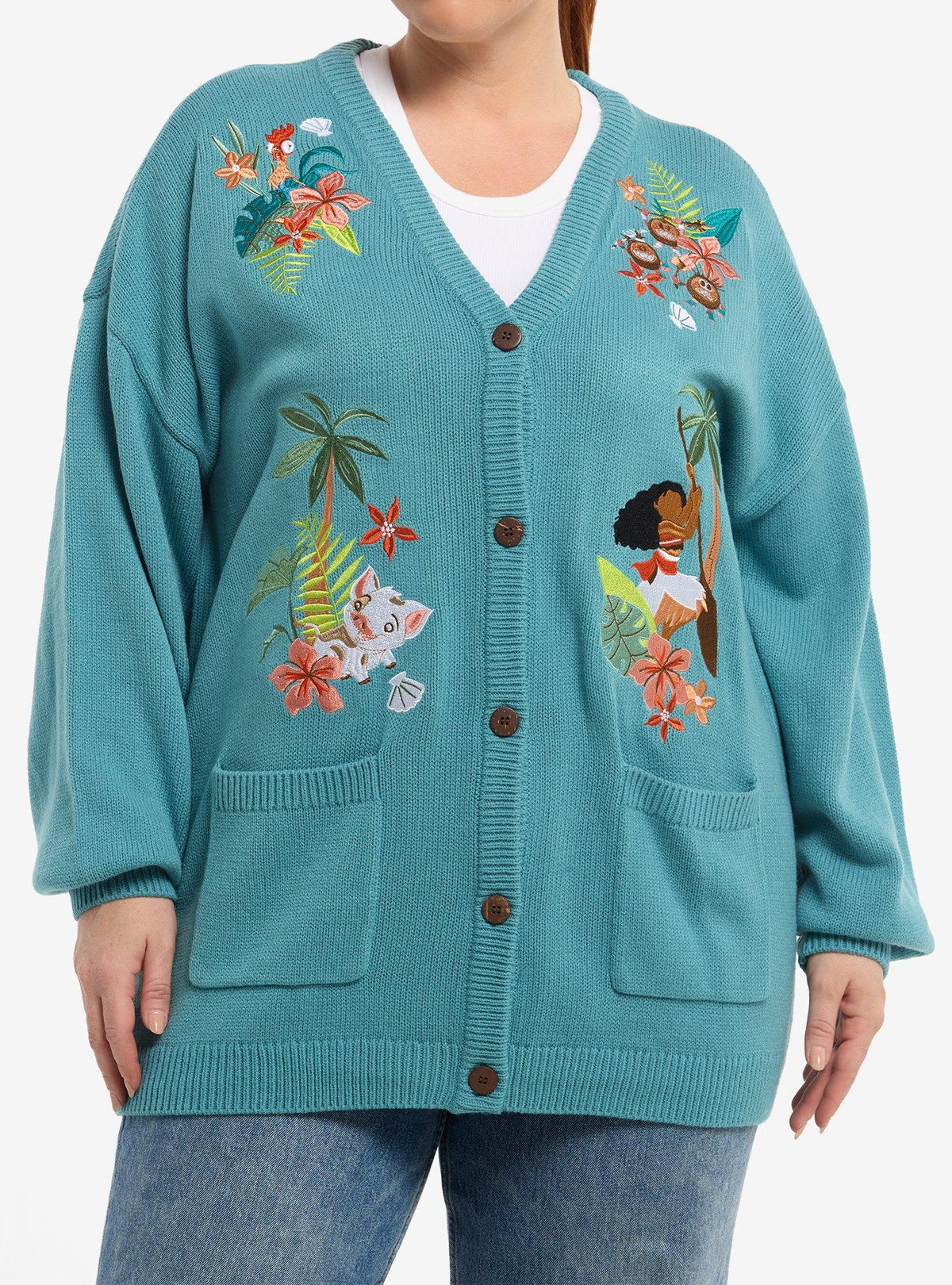Chaleco Disney Moana bordado para niña, tallas plus