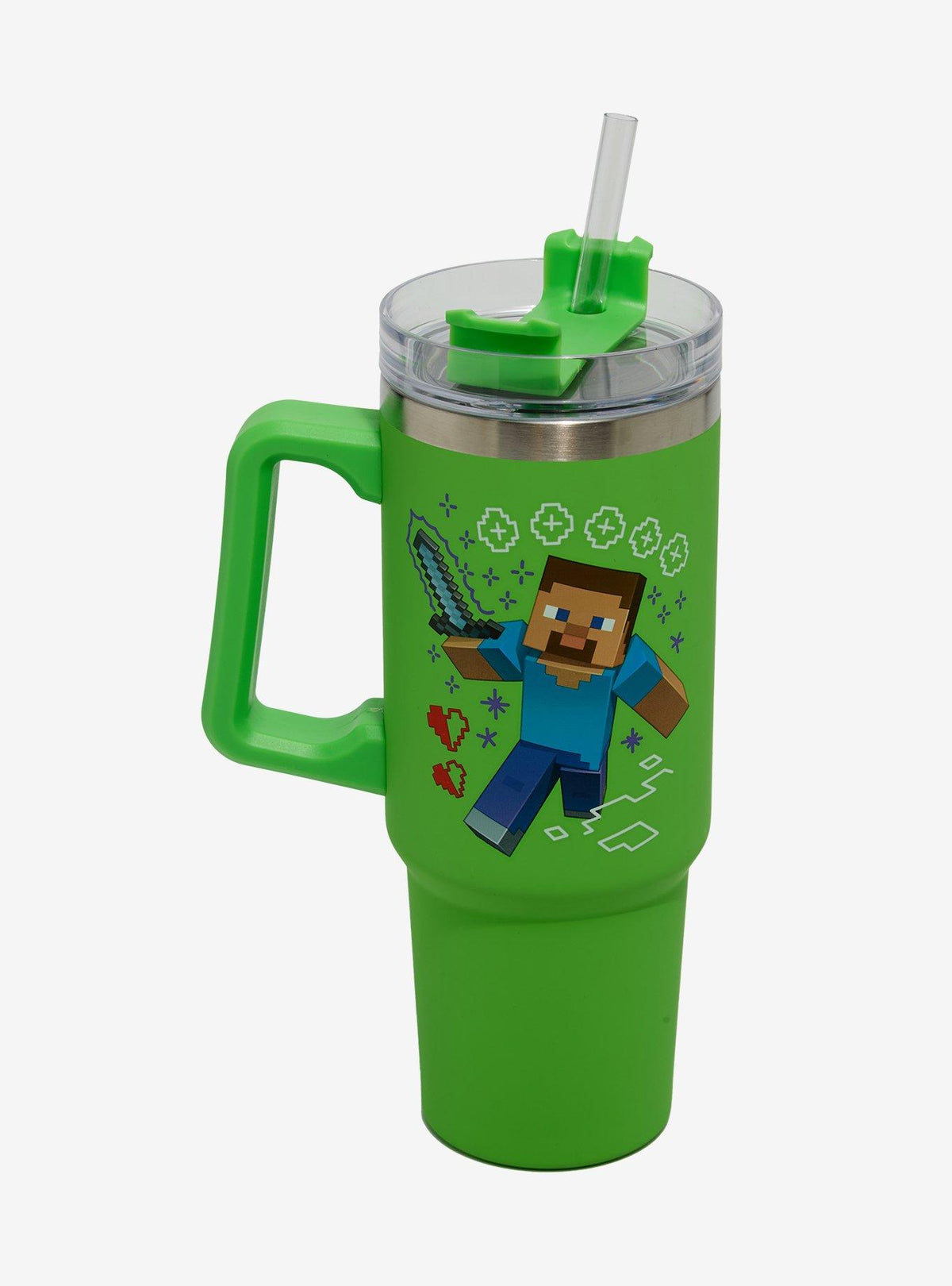 Vaso Minecraft con bombilla y asa