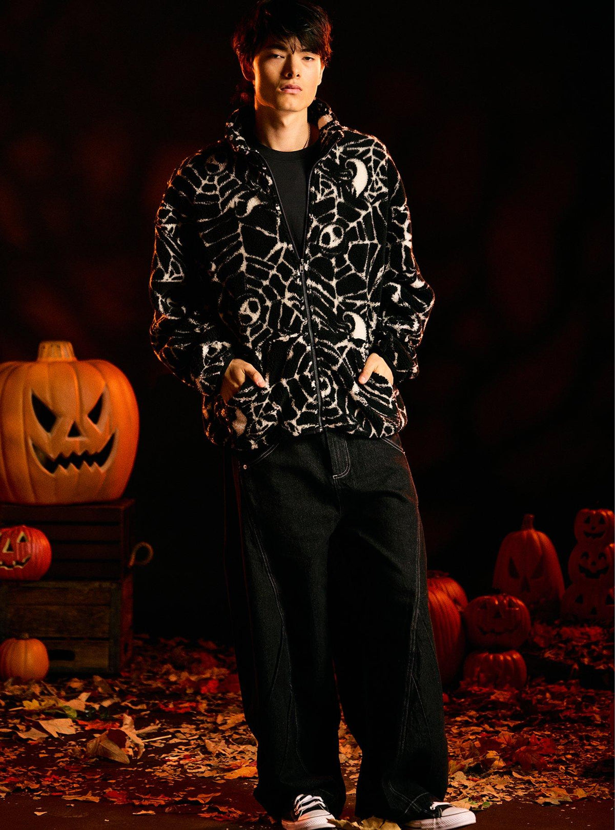 Chaqueta sherpa de telarañas Jack y Zero - Nightmare Before Christmas