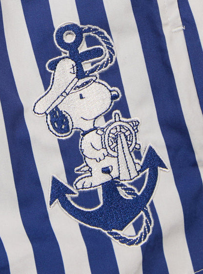 Short bóxer a rayas de Snoopy y Woodstock