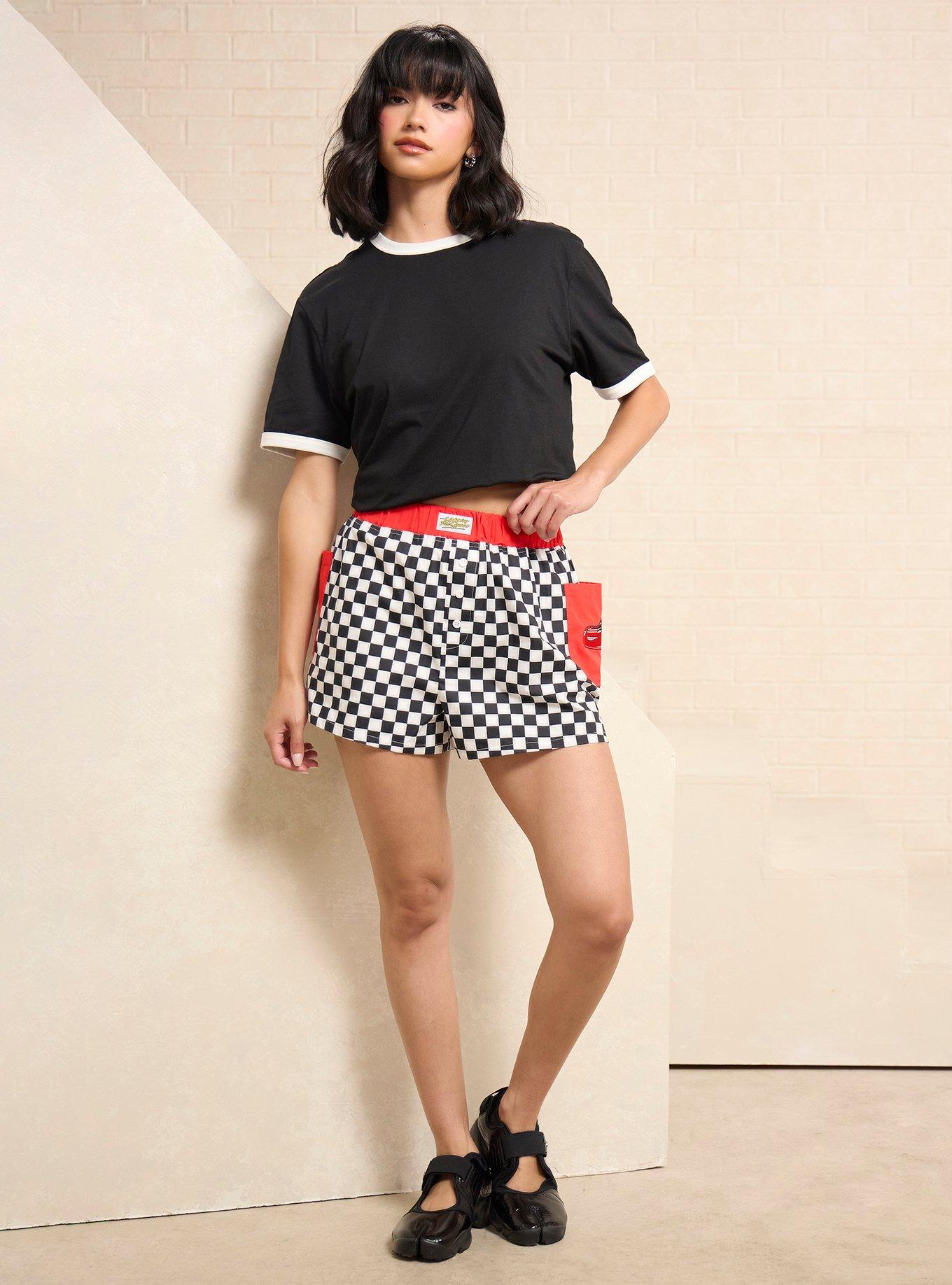 Short bóxer a cuadros de Lightning McQueen para mujer