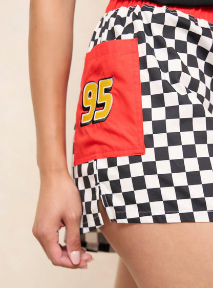 Short bóxer a cuadros de Lightning McQueen para mujer