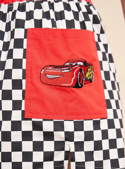 Short bóxer a cuadros de Lightning McQueen para mujer