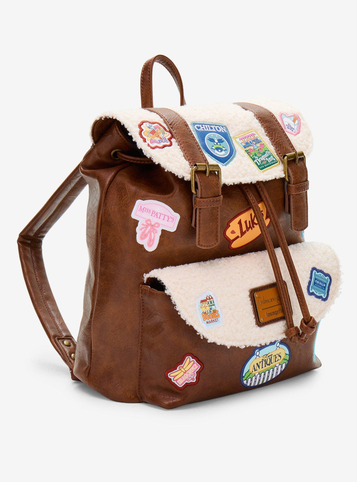 Mini mochila Loungefly Gilmore Girls con parches bordados