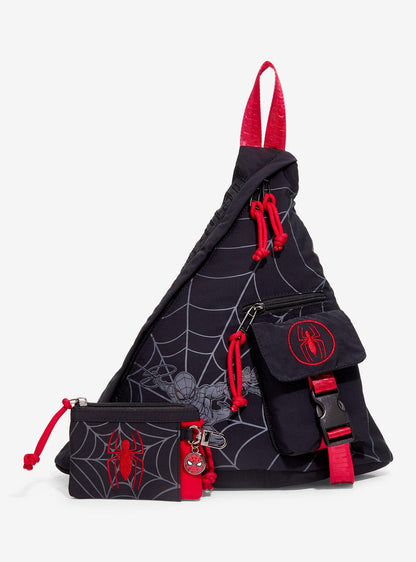 Tarjetero con cierre y logo de Spider-Man