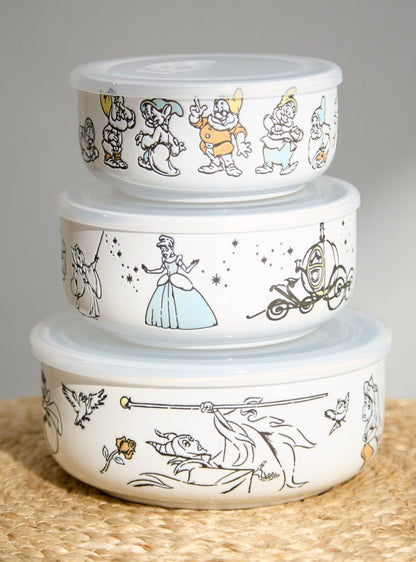 Set de tazones con tapa Disney Princess