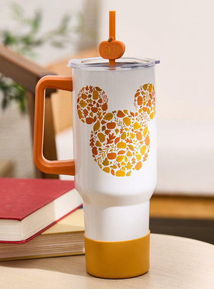 Vaso con bombilla y asa de Mickey & Minnie