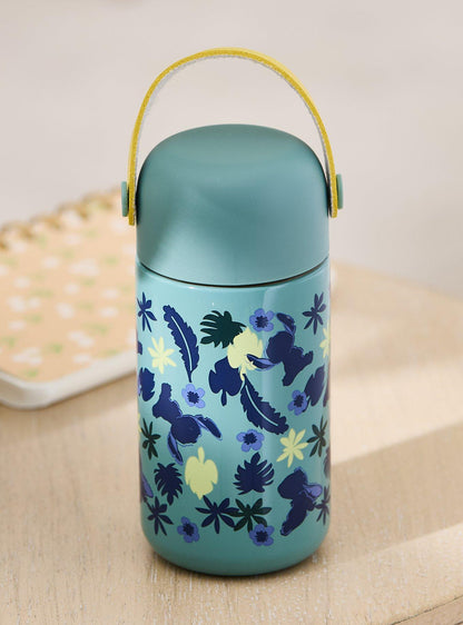 Botella mini de agua Stitch con diseño botánico
