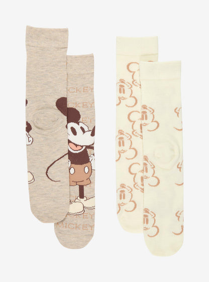 Set de calcetines beige con íconos de Mickey Mouse