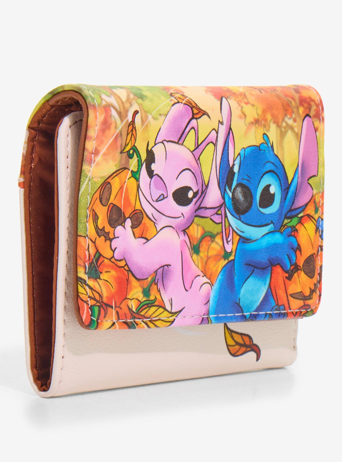 Billetera mini Disney Stitch y Angel con calabazas