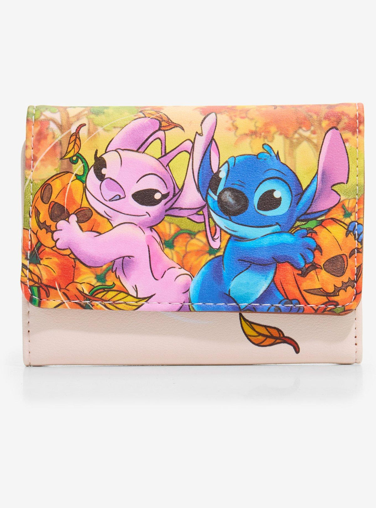 Billetera mini Disney Stitch y Angel con calabazas