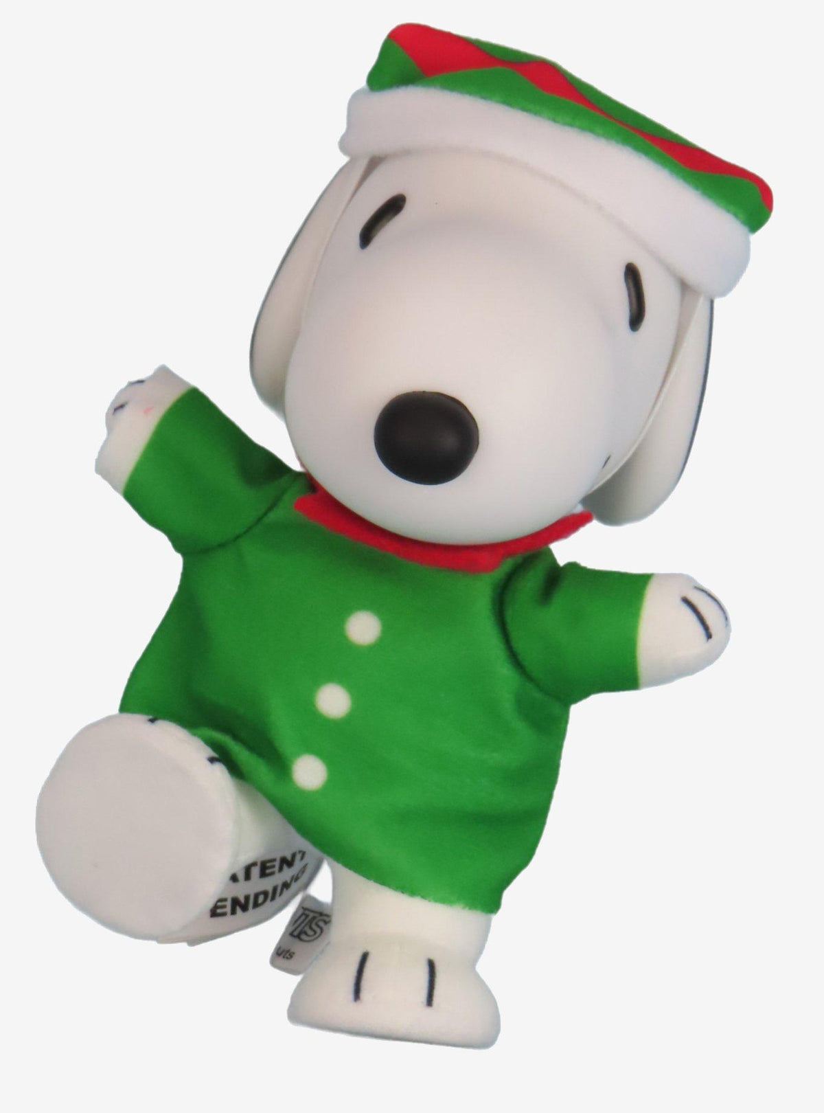 Figura de peluche Snoopy con disfraz de duende navideño