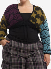 Bolero tejido plus size para niñas con estrellas y rayas