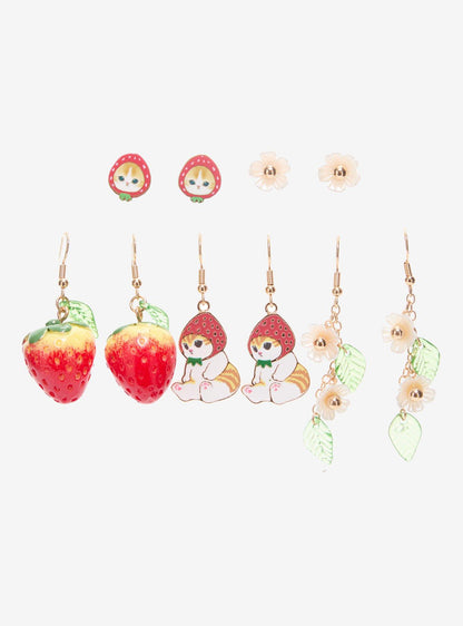 Set de aros Mofusand de gatos con frutillas