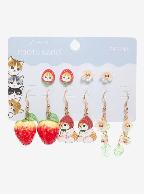 Set de aros Mofusand de gatos con frutillas