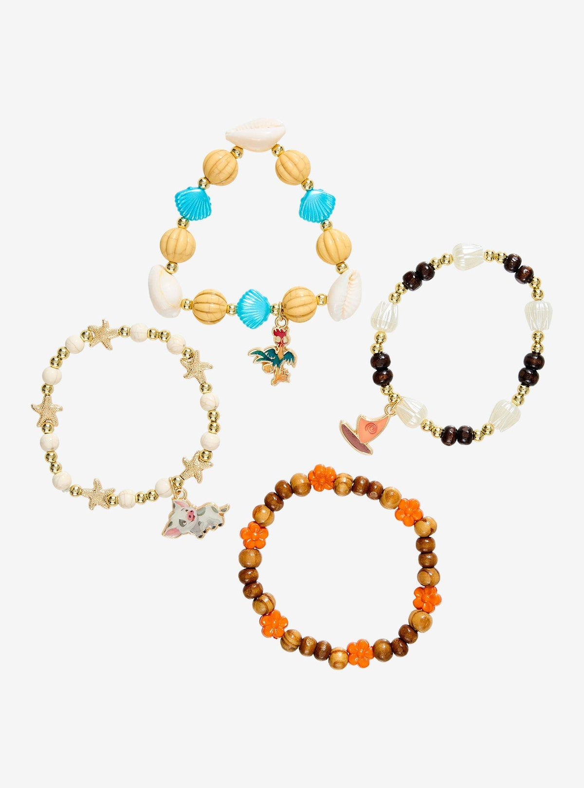 Set de 4 pulseras de cuentas de Moana
