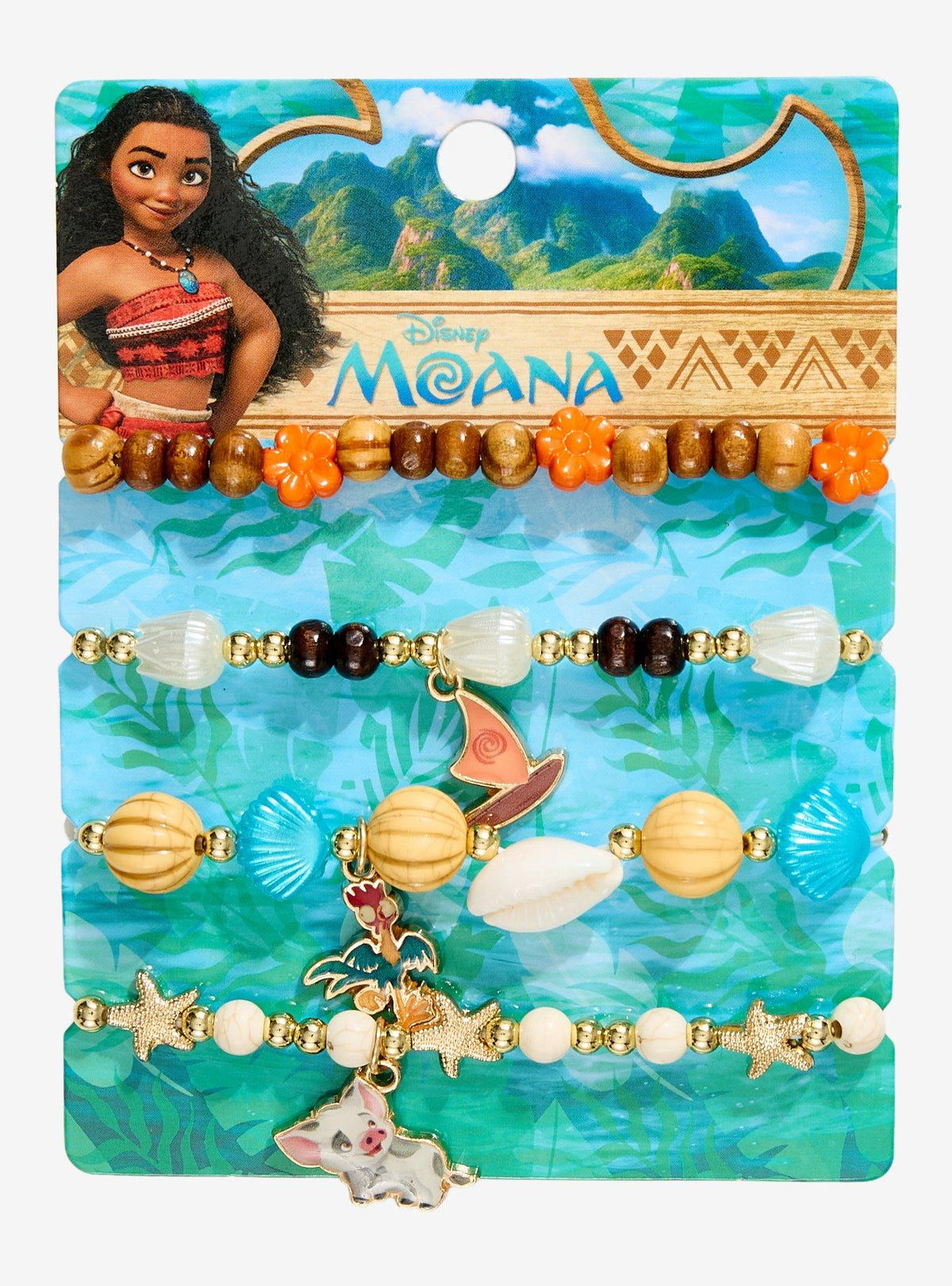 Set de 4 pulseras de cuentas de Moana