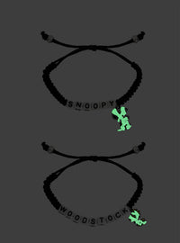 Set de 2 pulseras de la amistad Snoopy y Woodstock