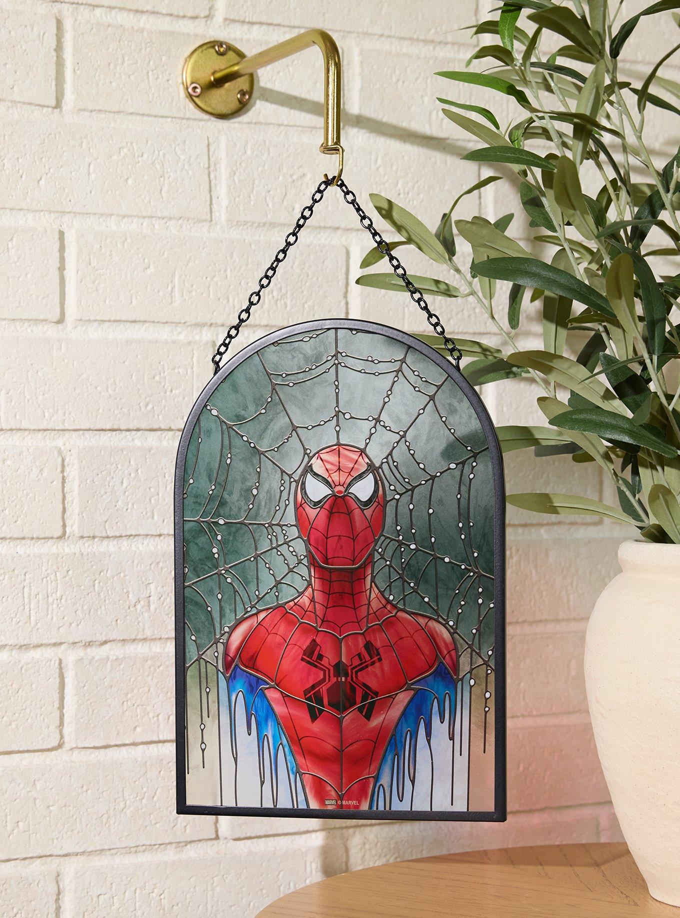 Cuadro de vidrio con diseño de vitral de Spider-Man