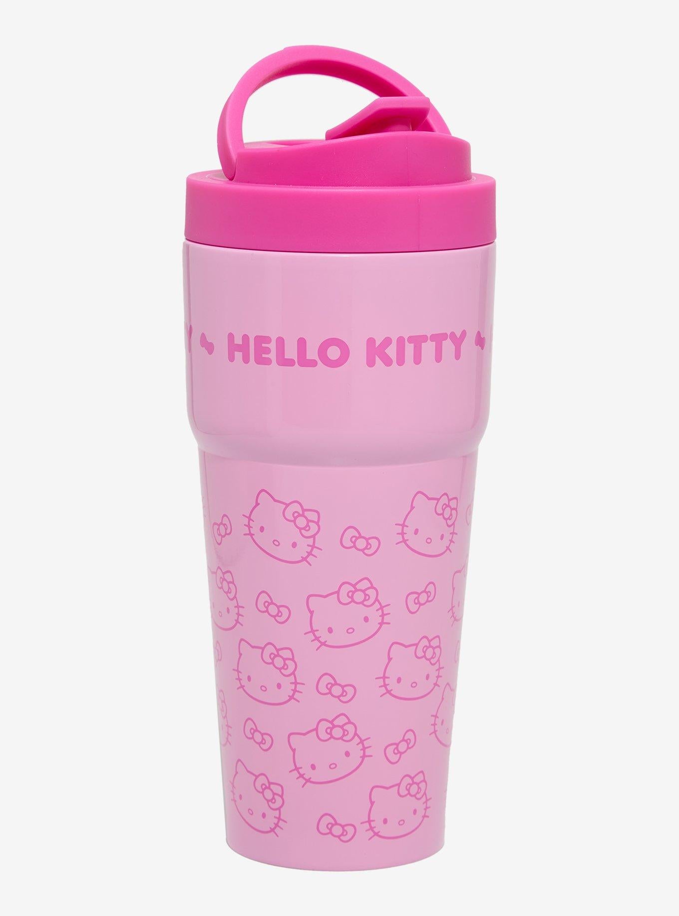 Vaso de viaje Hello Kitty con diseño de caritas