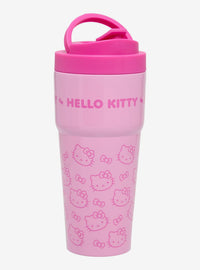 Vaso de viaje Hello Kitty con diseño de caritas