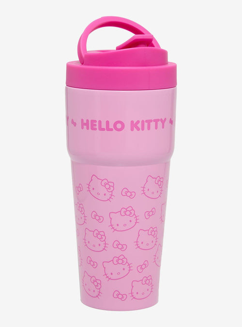 Vaso de viaje Hello Kitty con diseño de caritas