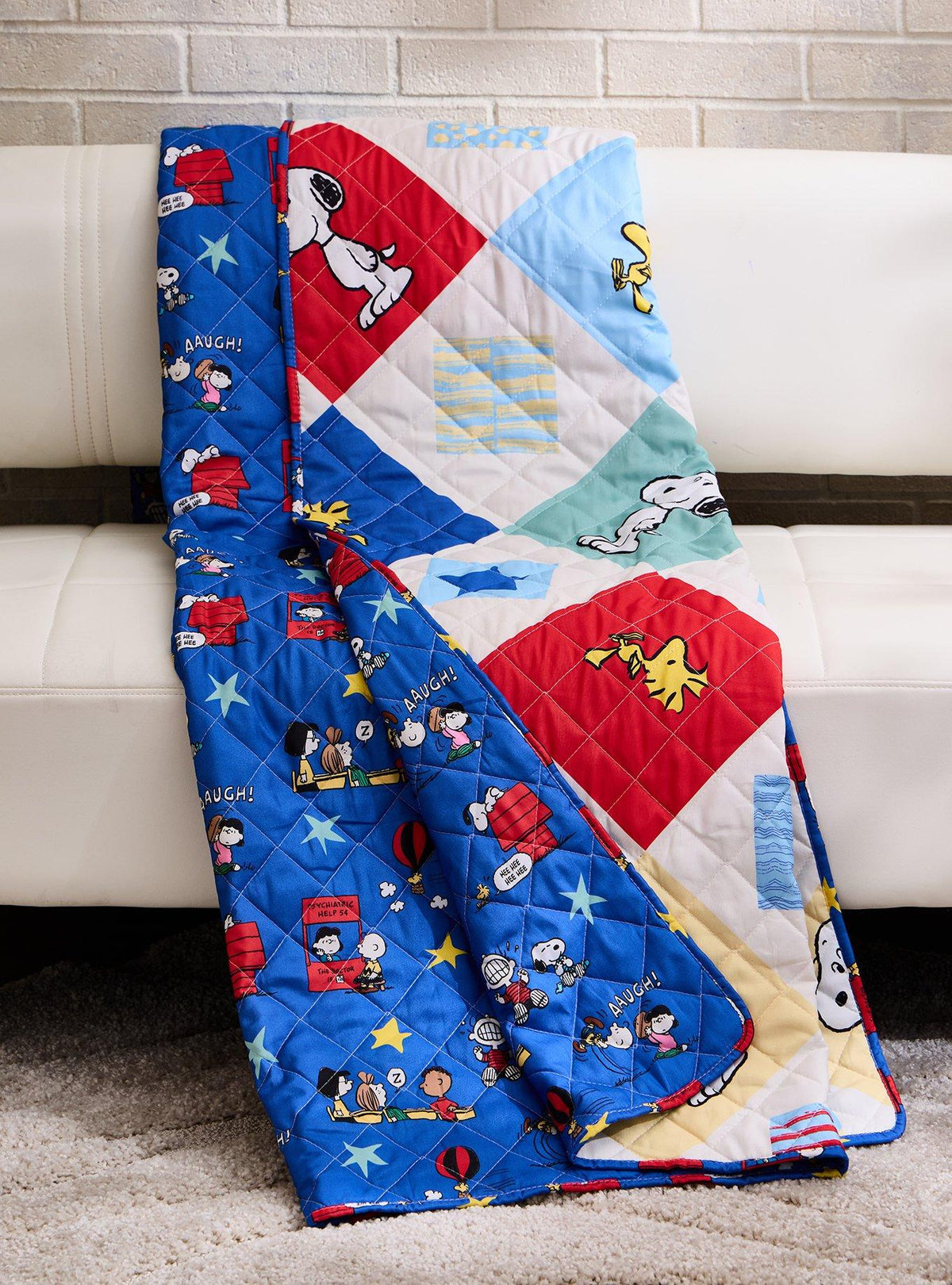 Manta acolchada reversible retro de Peanuts