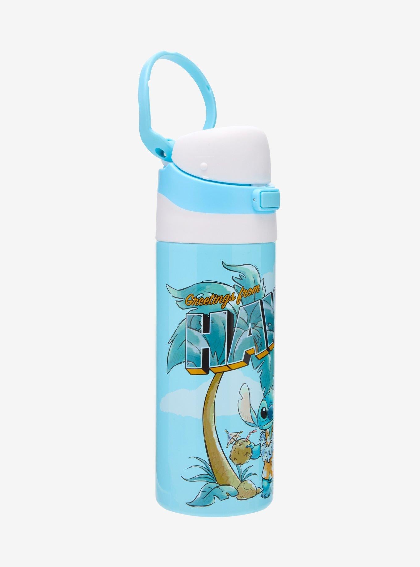 Botella de agua Stitch Postcard con tapa abatible