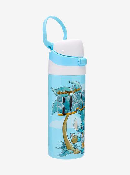 Botella de agua Stitch Postcard con tapa abatible