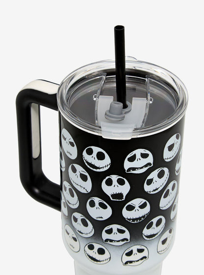 Vaso de acero Jack Skellington con bombilla y asa