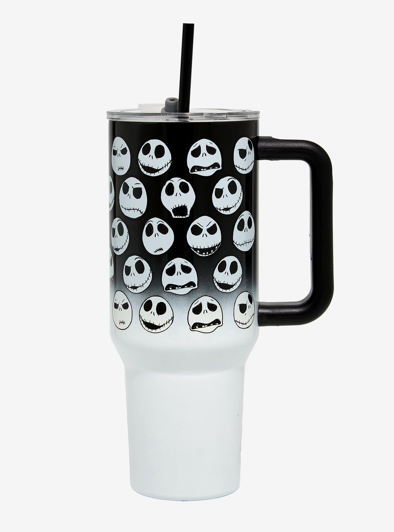 Vaso de acero Jack Skellington con bombilla y asa